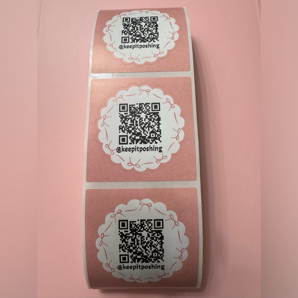 50 ct. Custom 2” Pink Bows Shipping Stickers- Packaged With Love - Picture 9 of 9